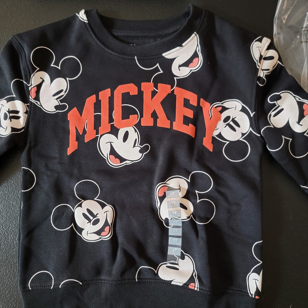 Mickey Mouse Black and Red Kids Sweatshirt And Pants Set
